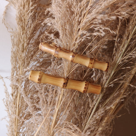 Einfacher und eleganter Bambus und Holzhaarnadel Chuck Top Clip