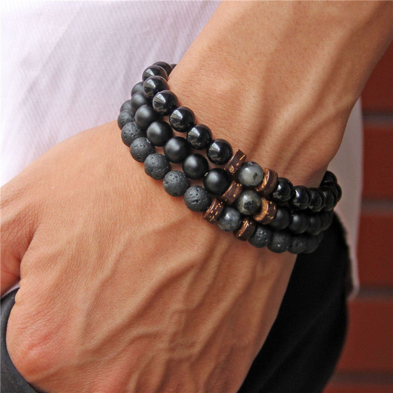 Men's Bracelet Imitated Obsidian Yoga Energy Bracelet