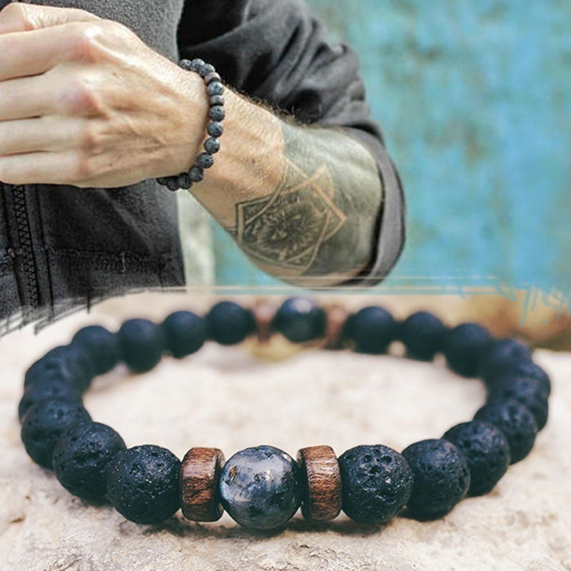 Men's Bracelet Imitated Obsidian Yoga Energy Bracelet