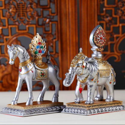 Xiangbao auspicious resin painting technology Buddha front ornaments home ornaments for Buddhist hall supplies retro nostalgic ornaments