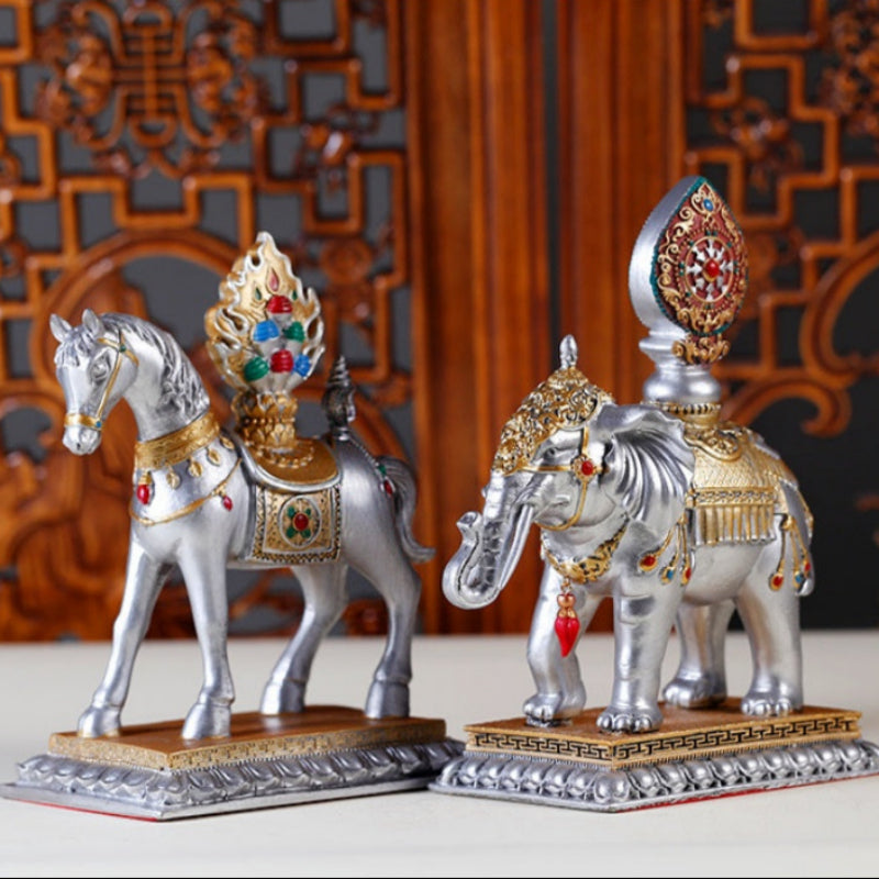 Xiangbao auspicious resin painting technology Buddha front ornaments home ornaments for Buddhist hall supplies retro nostalgic ornaments