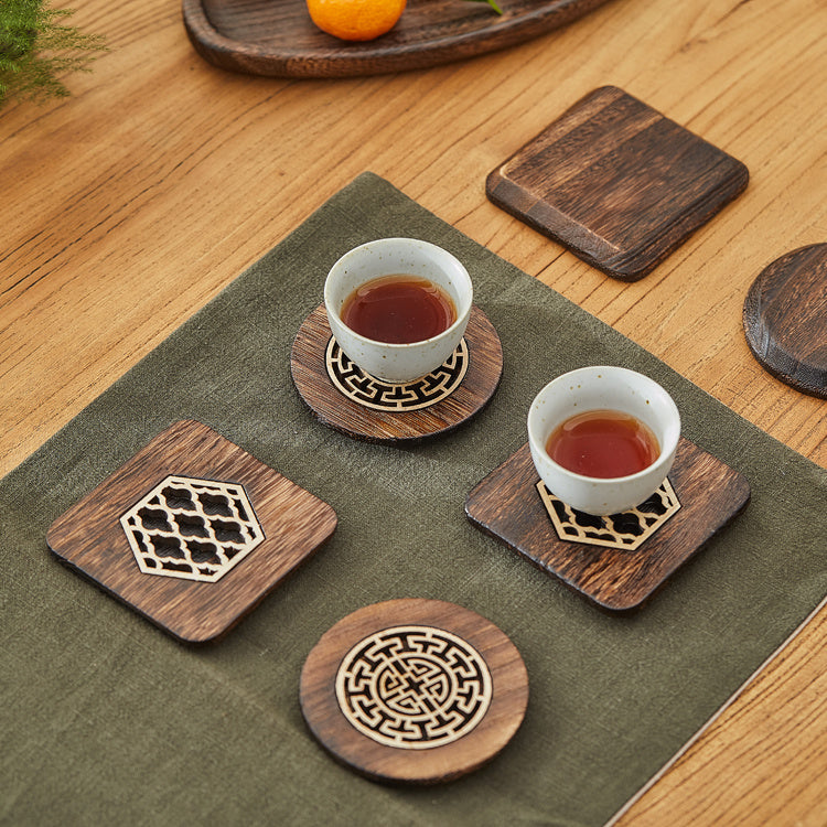 Wooden Coasters Desk Heat-resistant High-quality Carved Coaster