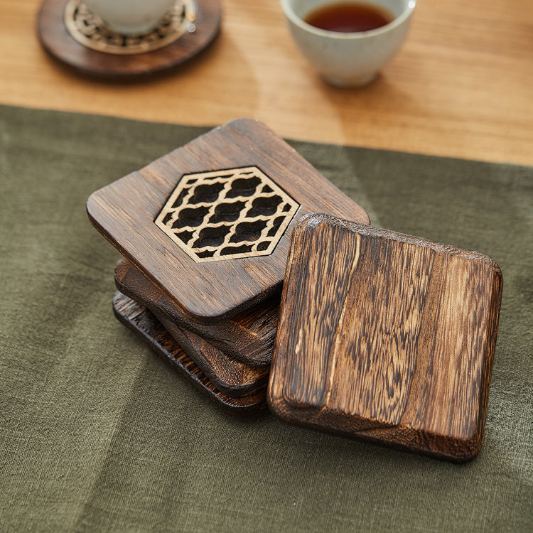 Wooden Coasters Desk Heat-resistant High-quality Carved Coaster