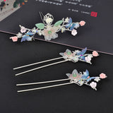 Chinese Plum Blossom and Apricot Leaf Fringe Hair Accessories-3