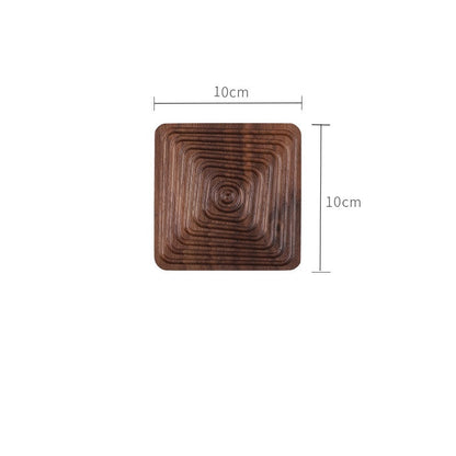 Black Walnut Geometric Tea Coasters Solid Wood Creative Cup Holder