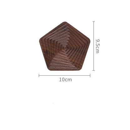 Black Walnut Geometric Tea Coasters Solid Wood Creative Cup Holder