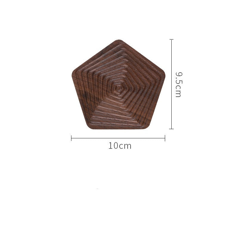 Black Walnut Geometric Tea Coasters Solid Wood Creative Cup Holder