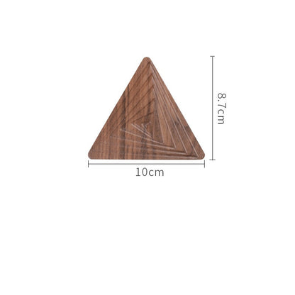 Black Walnut Geometric Tea Coasters Solid Wood Creative Cup Holder