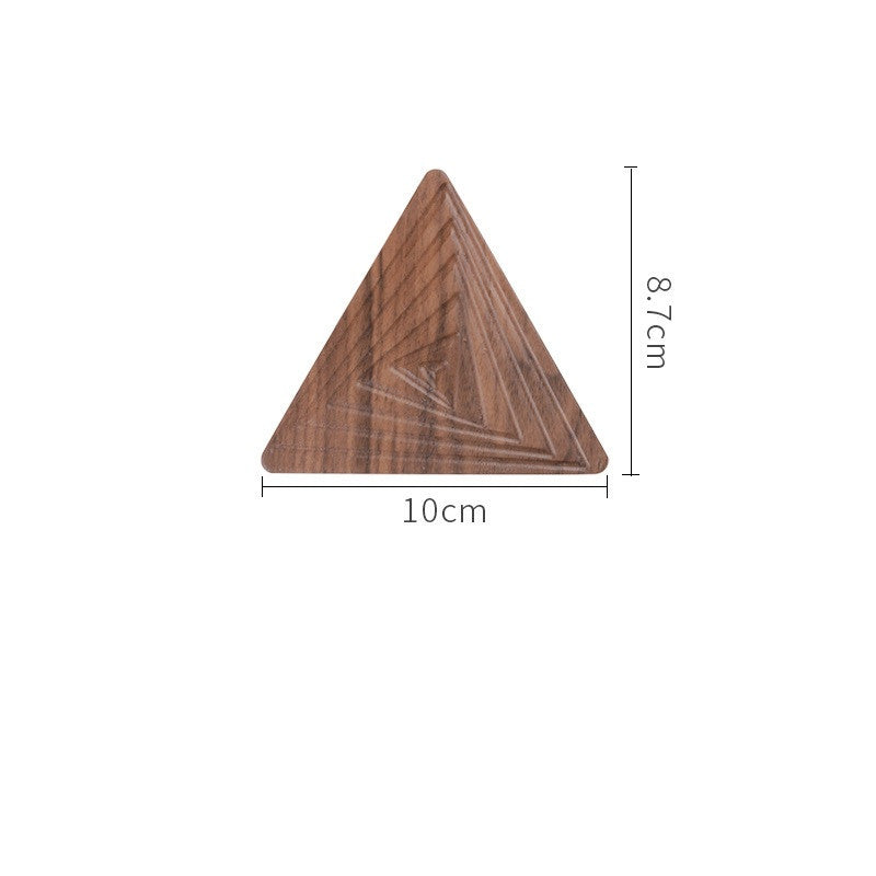 Black Walnut Geometric Tea Coasters Solid Wood Creative Cup Holder