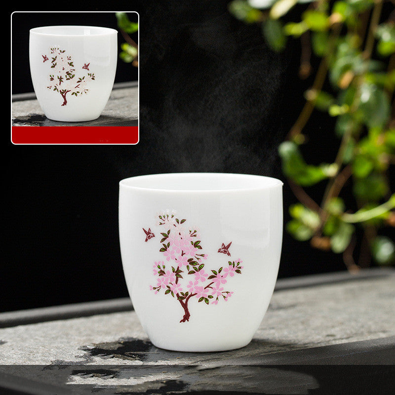 White Porcelain Color-changing Tea Cup Master Cup Lychee Ceramic Cup