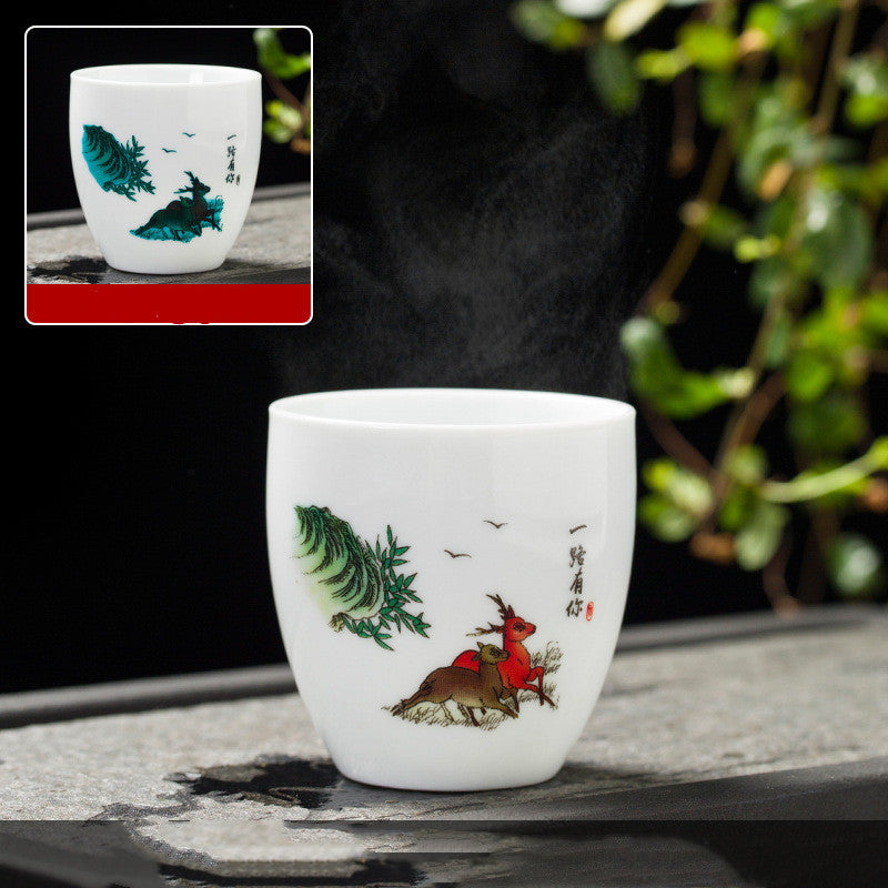 White Porcelain Color-changing Tea Cup Master Cup Lychee Ceramic Cup