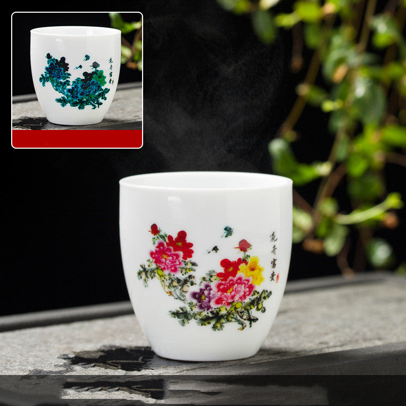 White Porcelain Color-changing Tea Cup Master Cup Lychee Ceramic Cup