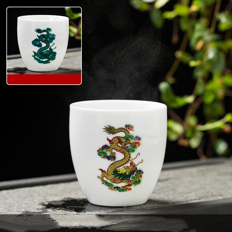 White Porcelain Color-changing Tea Cup Master Cup Lychee Ceramic Cup