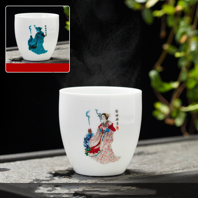 White Porcelain Color-changing Tea Cup Master Cup Lychee Ceramic Cup