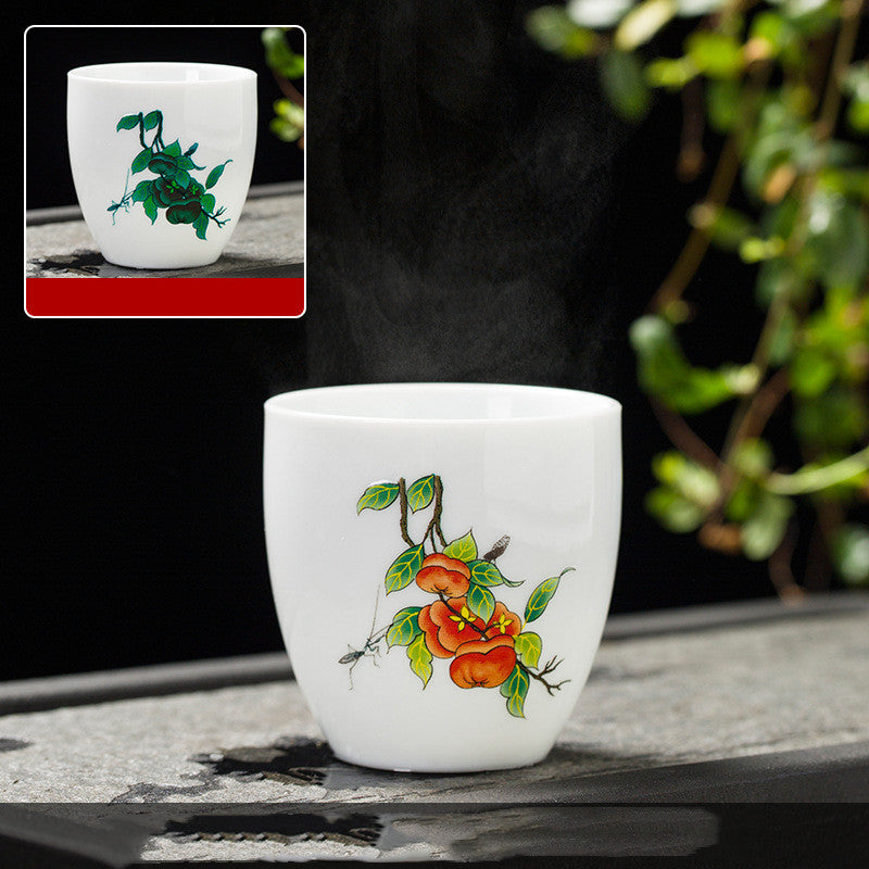 White Porcelain Color-changing Tea Cup Master Cup Lychee Ceramic Cup