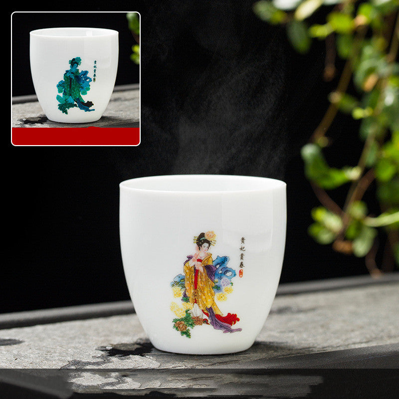 White Porcelain Color-changing Tea Cup Master Cup Lychee Ceramic Cup