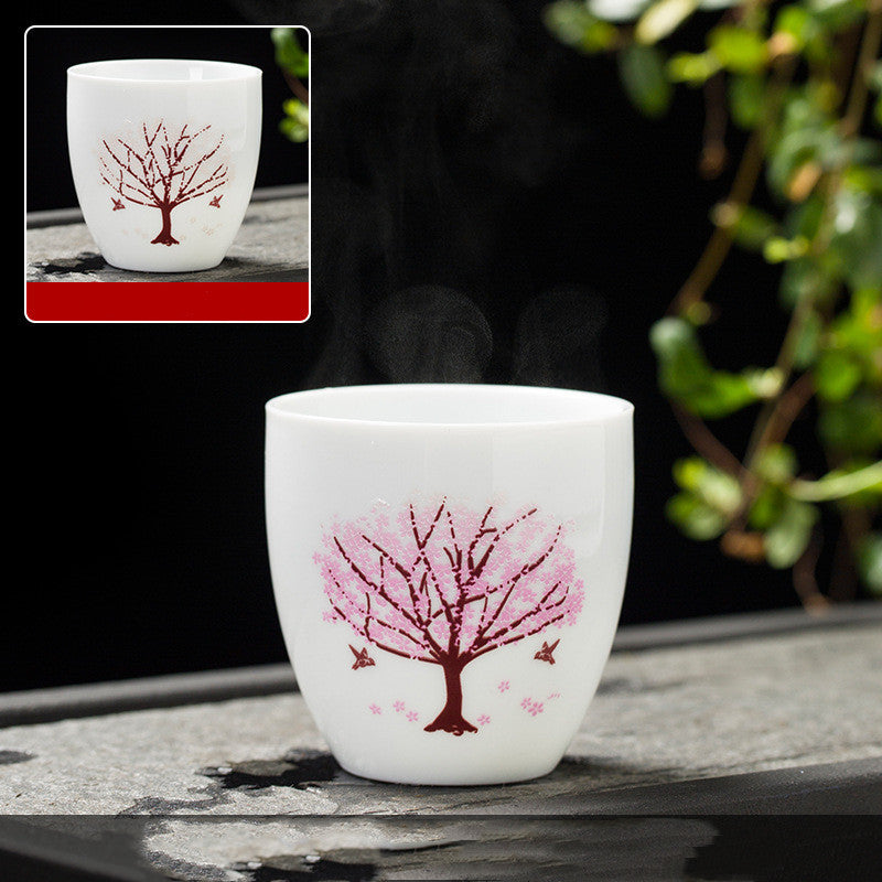 White Porcelain Color-changing Tea Cup Master Cup Lychee Ceramic Cup