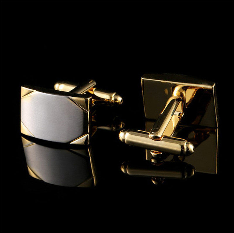 Real Gold Plating Two-color French Cufflinks Business Wedding Shirt Cufflinks