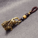 Male Personality Creative Brass Dragon Head Keychain-3