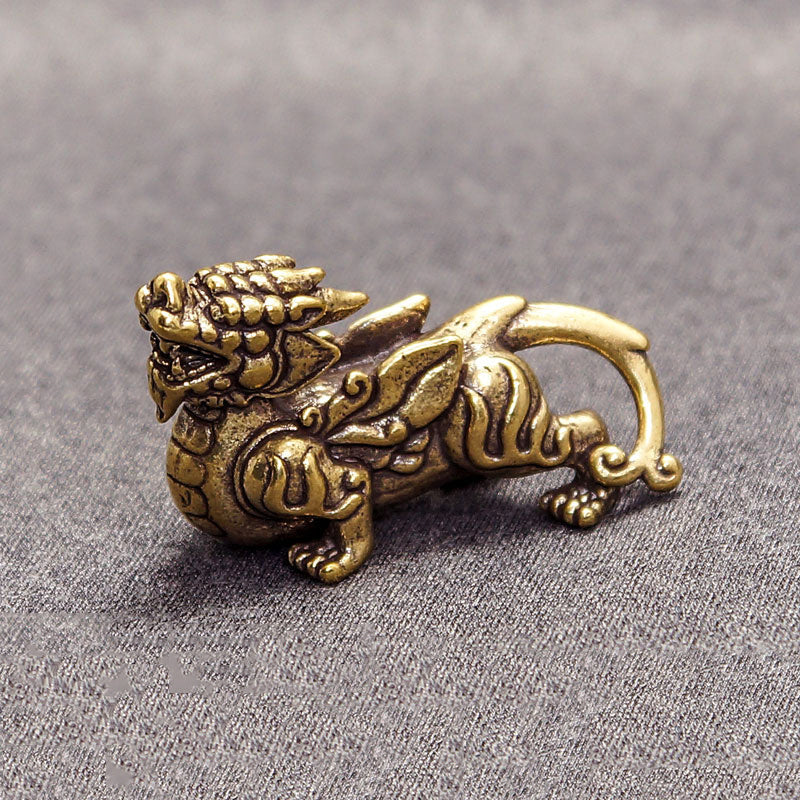 Male Personality Creative Brass Dragon Head Keychain-2