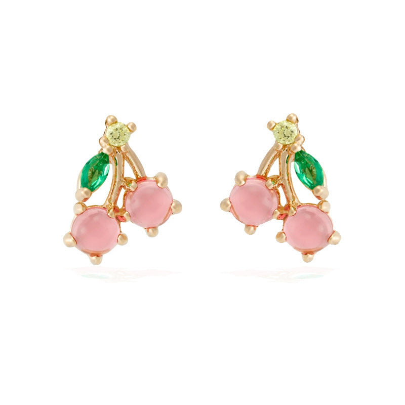 Lovely Tropical Fruit Earrings Female Diamond Earrings