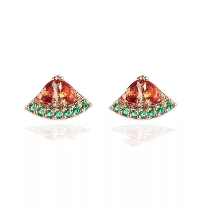 Lovely Tropical Fruit Earrings Female Diamond Earrings