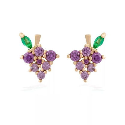 Lovely Tropical Fruit Earrings Female Diamond Earrings