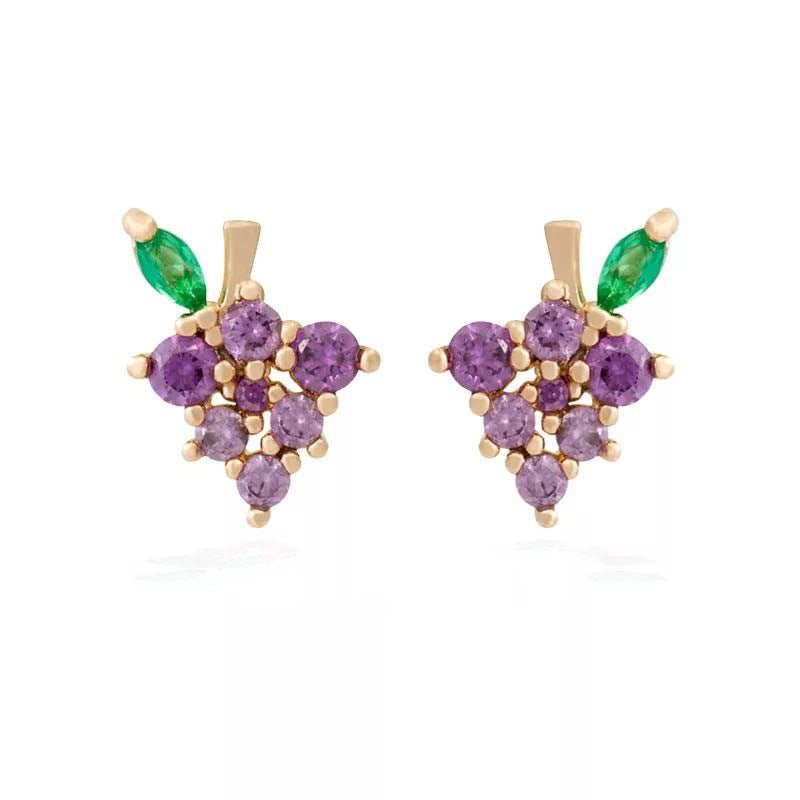 Lovely Tropical Fruit Earrings Female Diamond Earrings