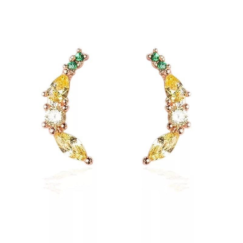 Lovely Tropical Fruit Earrings Female Diamond Earrings