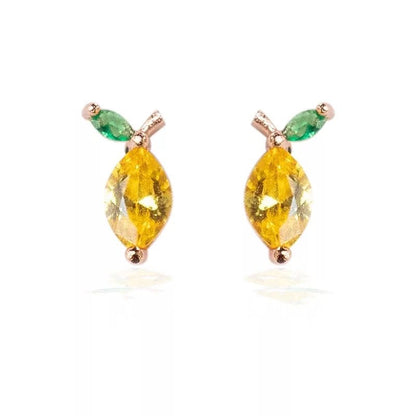 Lovely Tropical Fruit Earrings Female Diamond Earrings