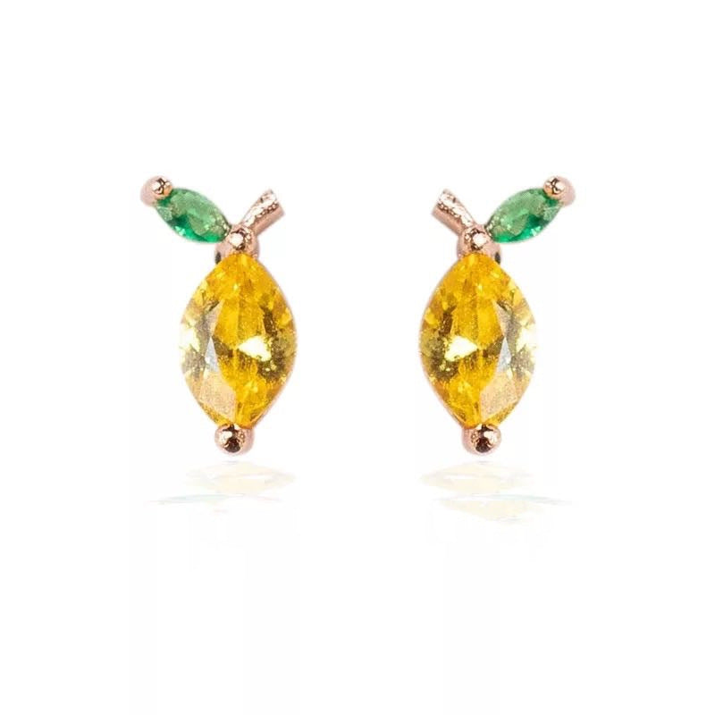 Lovely Tropical Fruit Earrings Female Diamond Earrings