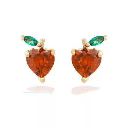 Lovely Tropical Fruit Earrings Female Diamond Earrings