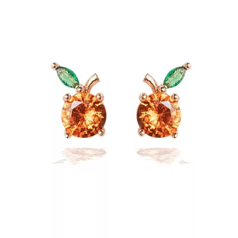 Lovely Tropical Fruit Earrings Female Diamond Earrings