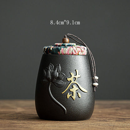 Stoneware Tea Caddy Kung Fu Tea Set Storage Tea Caddy