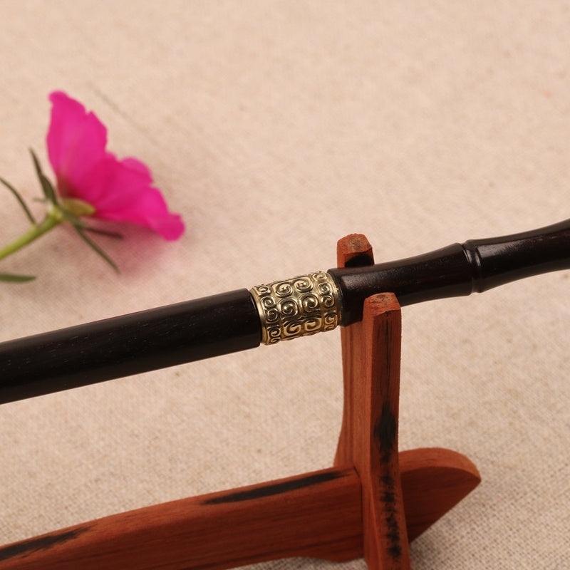 Ancient Chinese Hair Decoration Knife Hidden Sword Ebony Hairpin-6