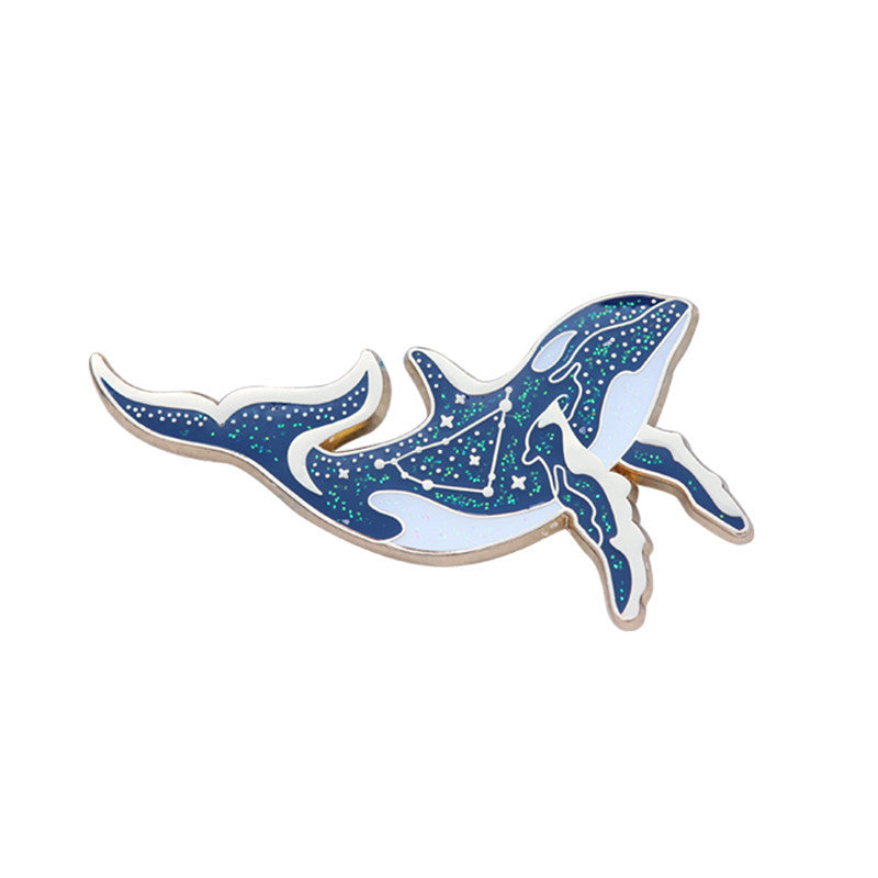 Orca Metal Badge Enamel Brooch Wenchuang Capricorn Constellation Gift