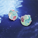 National Style Original Enamel Koi Couple Metal Brooch