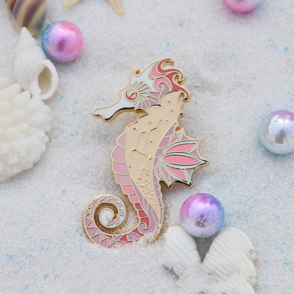 Original Design Seahorse Metal Badge Brooch Jewelry Virgo Constellation Gift