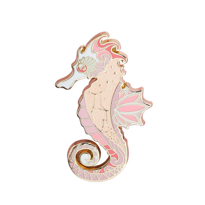 Original Design Seahorse Metal Badge Brooch Jewelry Virgo Constellation Gift