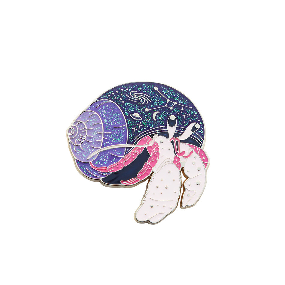 Hermit Crab Metal Badge Brooch