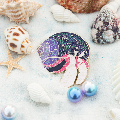 Hermit Crab Metal Badge Brooch