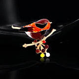 Fashion Brooch  with Diamonds and Dripping Oil Lark Brooch