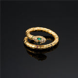 Mode Goldfarbe Schlangenring für Frauen Mädchen Verstellbarer exquisites glänzendes kubisches Zirkonia Finger Ring Hochzeit Schmuck Geschenk
