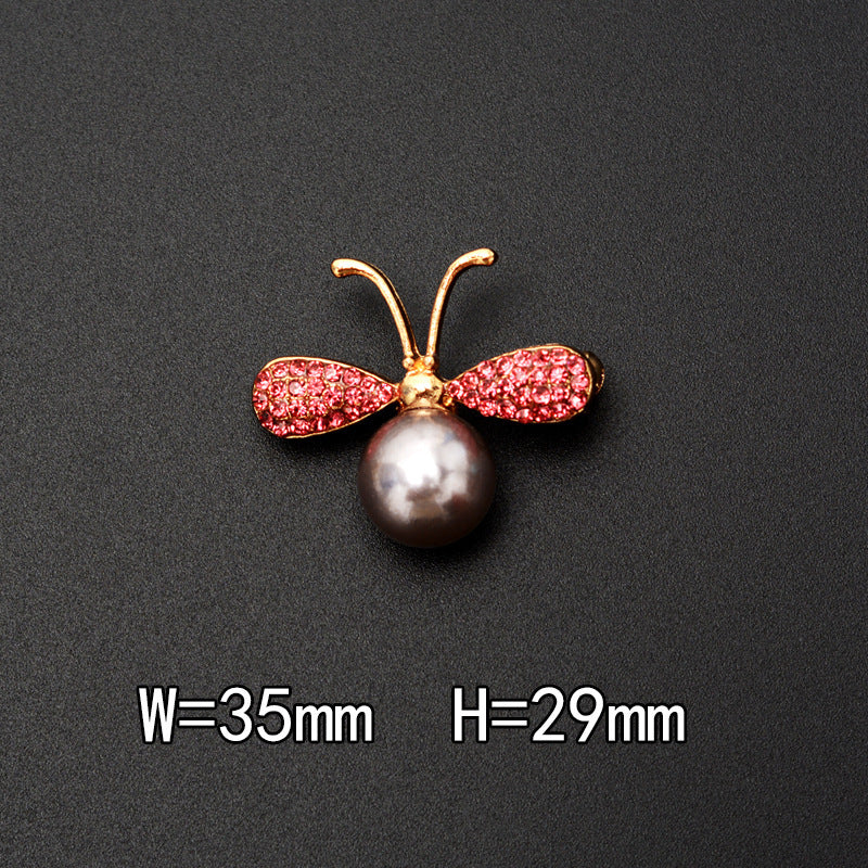 Brooch High-end Pearl Rhinestone Bee Rose Corsage Trendy Sweater Pin Accessories