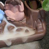 Tea Ceremony Four No Little Monks Ceramic Backflow Incense Burner-3
