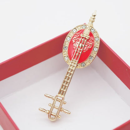 Literary Style Classical Chinese Musical Instruments Pipa Brooch