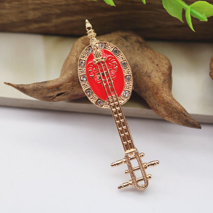 Literary Style Classical Chinese Musical Instruments Pipa Brooch