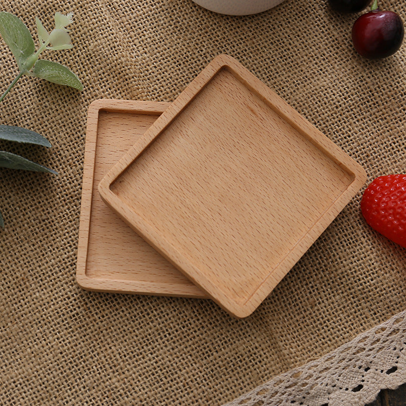 Creative Wooden Tea Cup Holder Beech Insulation Pad