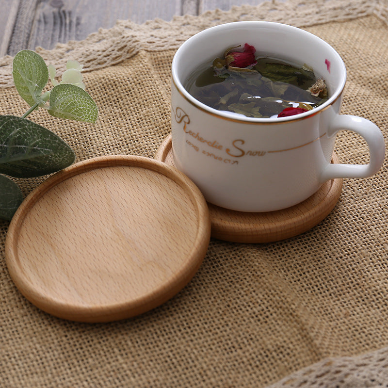 Creative Wooden Tea Cup Holder Beech Insulation Pad