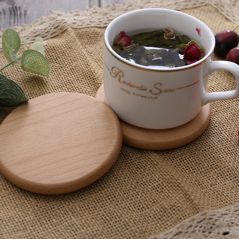 Creative Wooden Tea Cup Holder Beech Insulation Pad